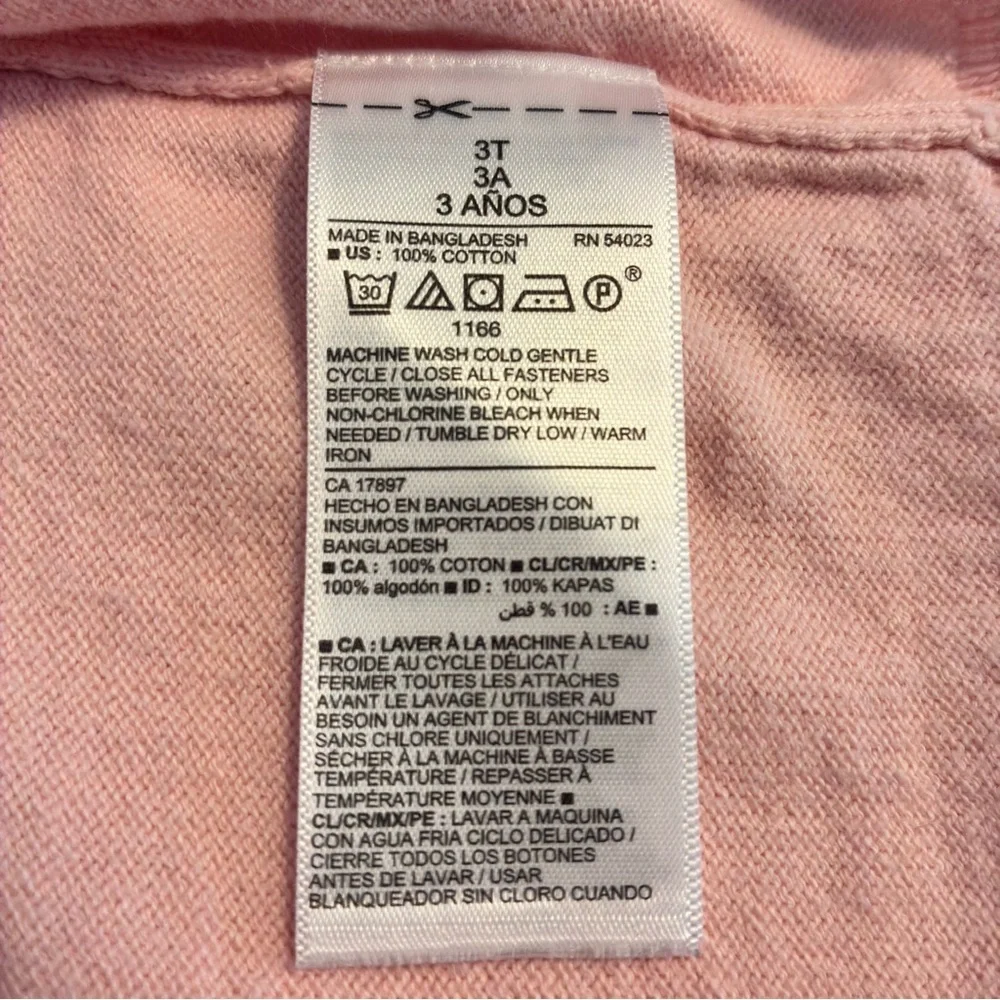Old Navy Toddler Girl Button-Front Cardigan Sweater Pink & Floral Leggings 3T